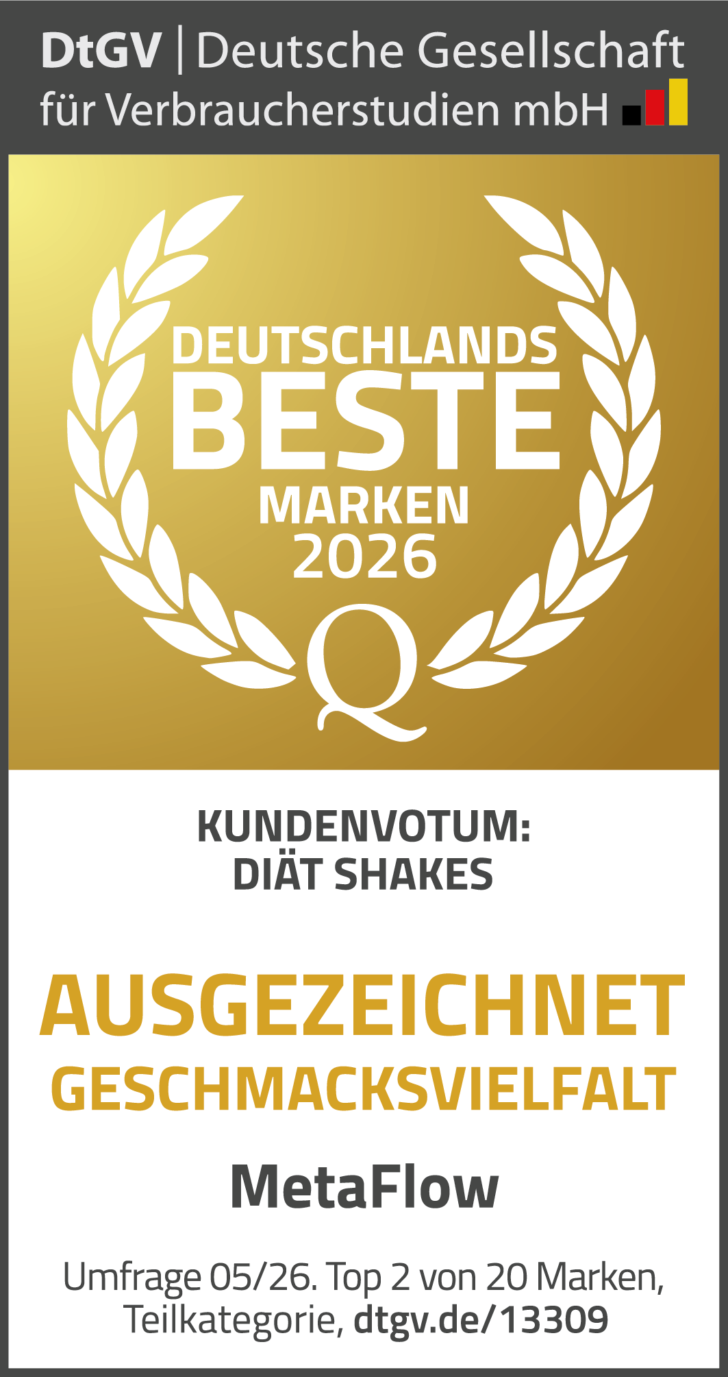 DtGV_Siegel_Di則Shakes_Ausgezeichnet-Geschmacksvielfalt_MetaFLow_hoch